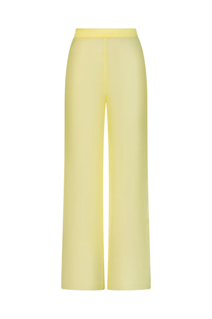 Yellow sheer wide-leg pants set