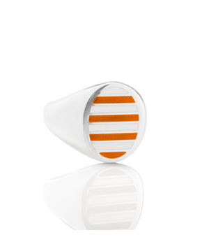 Classic Striped Signet Ring
