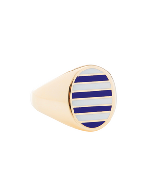 Classic Striped Signet Ring