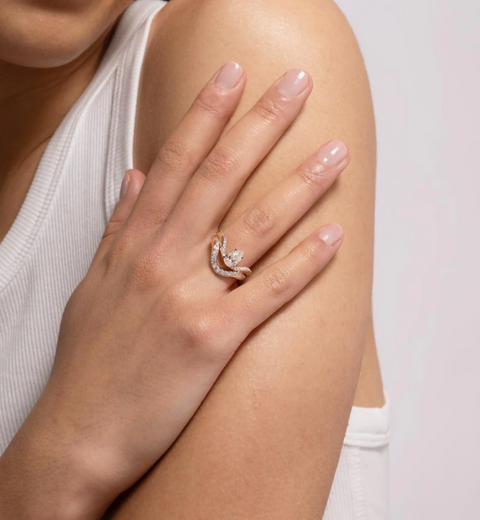 Grand Halo Ring Half Pave