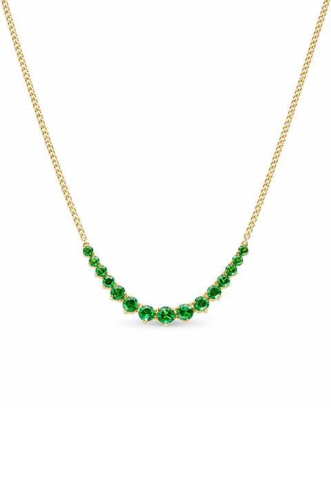 Graduated Columbian & Zambian Emerald Necklace
