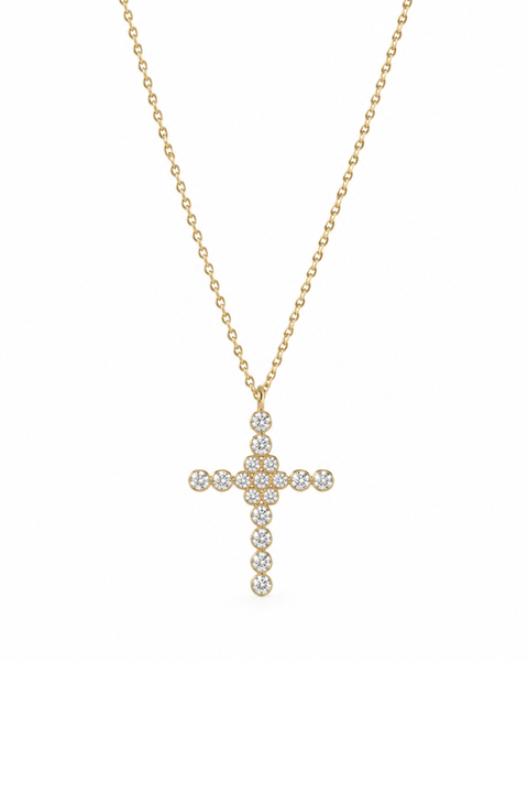 Fleur de Bella Cross Necklace