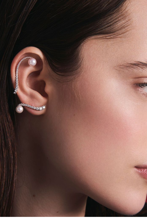 Akoya Pearl & Diamonds Astral Left Ear Jewel