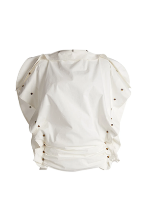 Spiral Stone Snap Poplin Top
