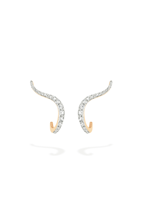 Halo Half Pave Earrings