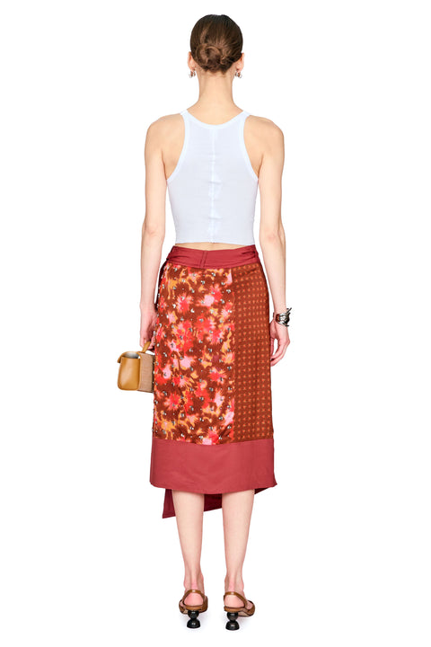 Desert Flower Draped Wrap Skirt