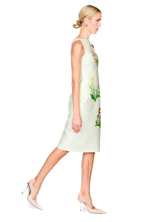 Eleanor Embellished Wool Midi Dress