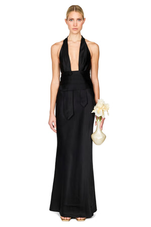 Reyer Satin Tie Gown