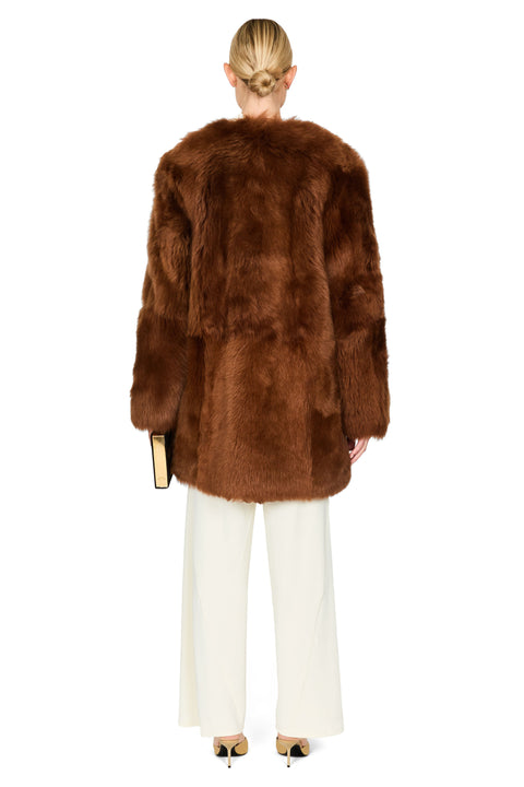 Short Silky Shearling Coat