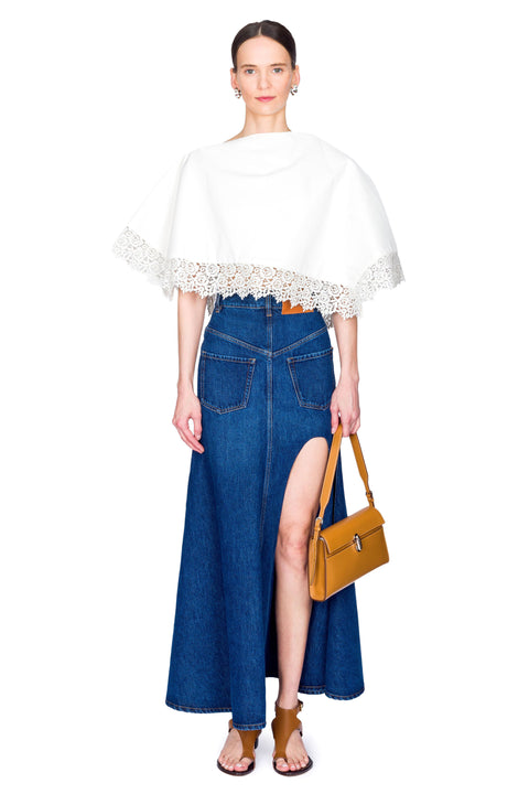 Lace Trimmed Big Collar Top