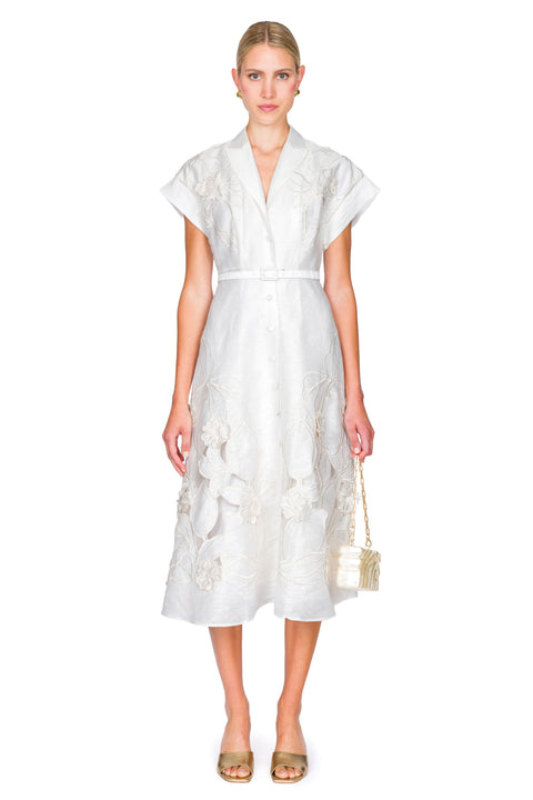 Aubrey Applique Shirt Midi Dress