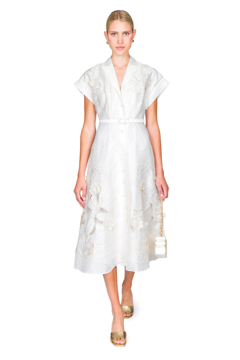 Aubrey Applique Shirt Midi Dress