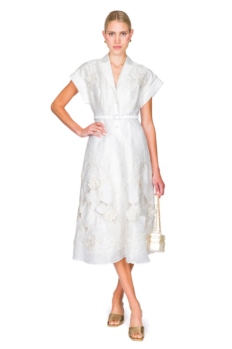 Aubrey Applique Shirt Midi Dress