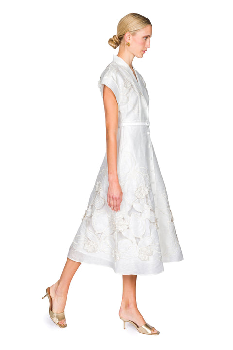 Aubrey Applique Shirt Midi Dress