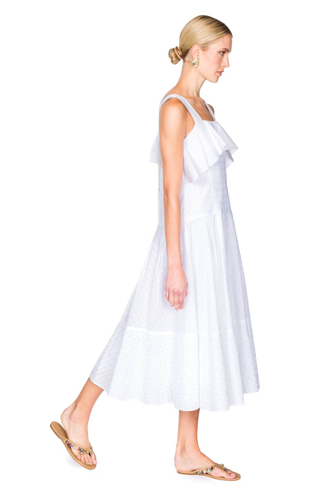 Broderie Anglaise Patchwork Cascade Midi Dress
