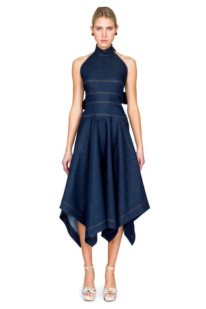Back Bow-Tie Midi Dress