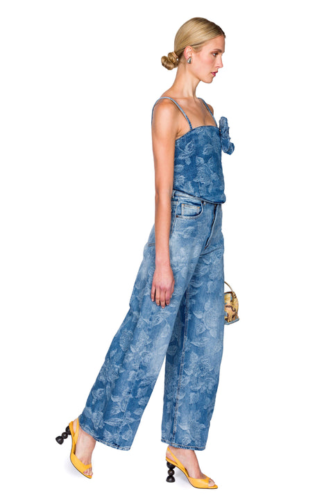 Floral Denim Bustier