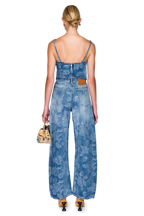 Floral Denim Bustier