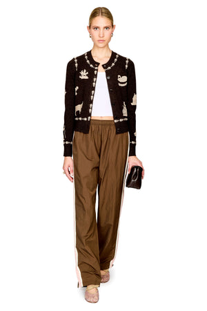 Margeurite Lace Patch Long Sleeve Cardigan