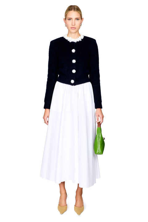 Flower Pearl Trim Knit Jumper