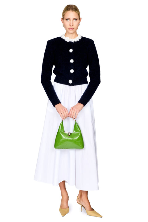 Flower Pearl Trim Knit Jumper