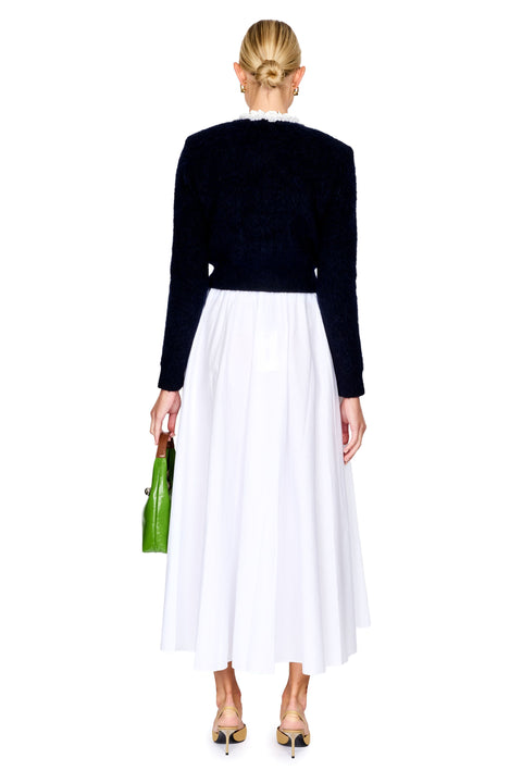 Flower Pearl Trim Knit Jumper