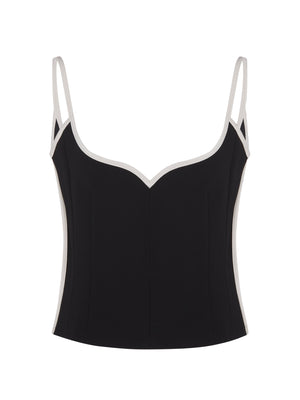 Ghost image of the Paris Georgia heart singlet top in black