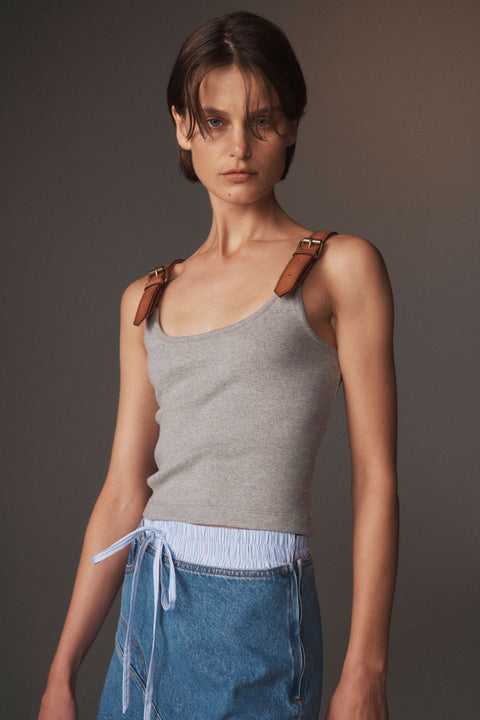 Leather Strap Tank Top