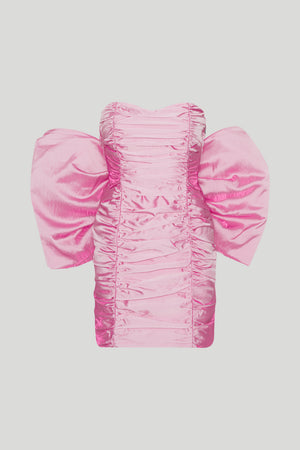Ghost image of the cataline dress in pink with large bow detail on the back.