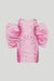 Ghost image of the cataline dress in pink with large bow detail on the back.