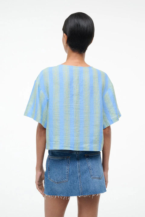 Ava Linen Top Seaport Stripe