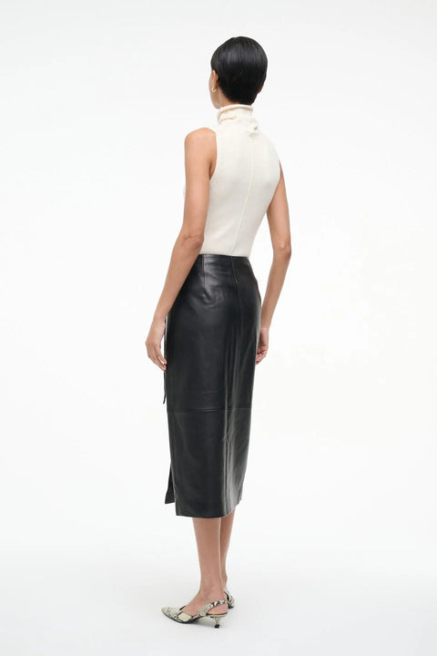 Roman Leather Wrap Skirt