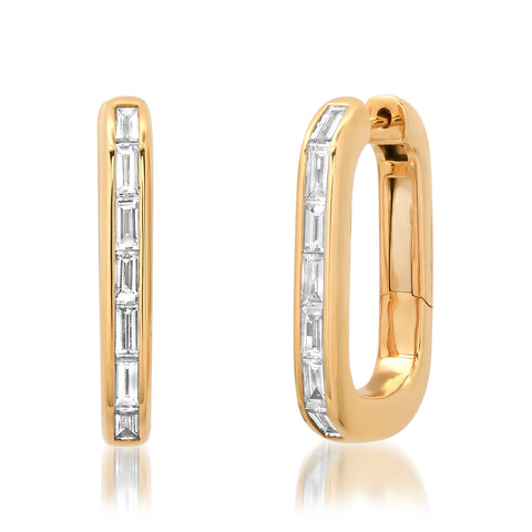 Baguette Rectangle Hoops
