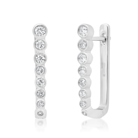 Long Bezel Diamond Huggies .51TCD Dia