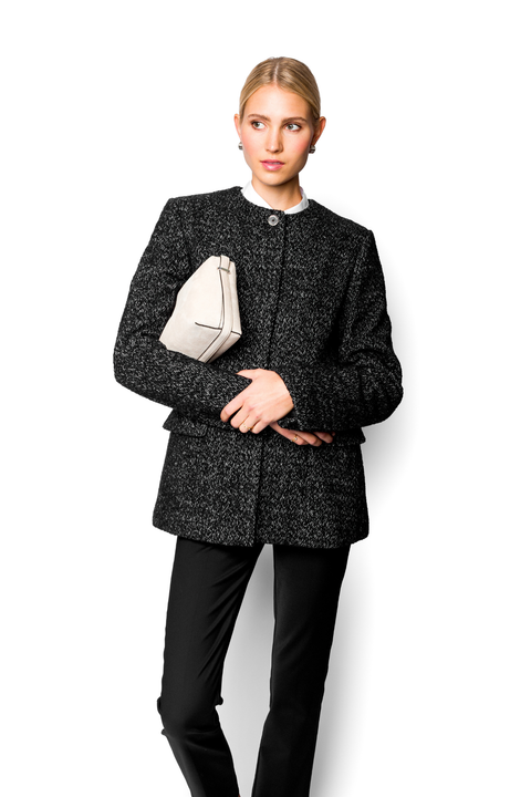 Collarless Cinched Jacket