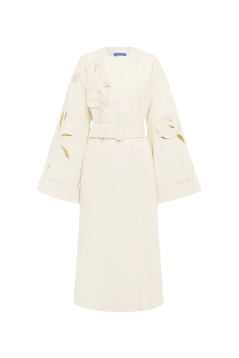 Celestine Applique Wool Blend Coat