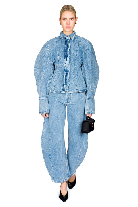 Acid Wash Denim Side Insert Jeans