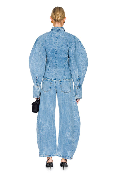 Acid Wash Denim Side Insert Jeans