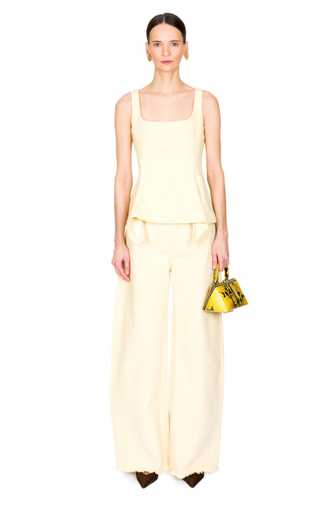 Drill Peplum Strap Corset