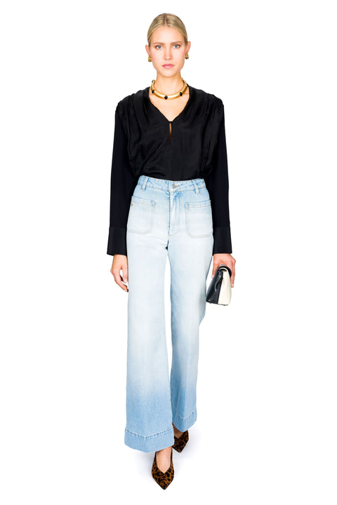 V-Neck Gathered Top