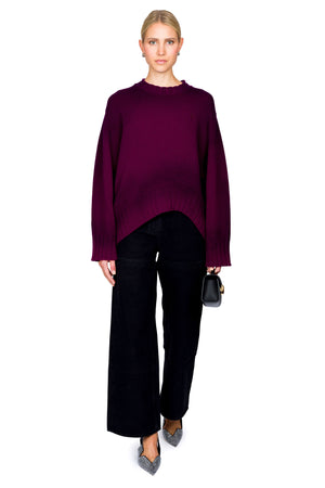 Long Sleeve Round Neck With Uneven Hem