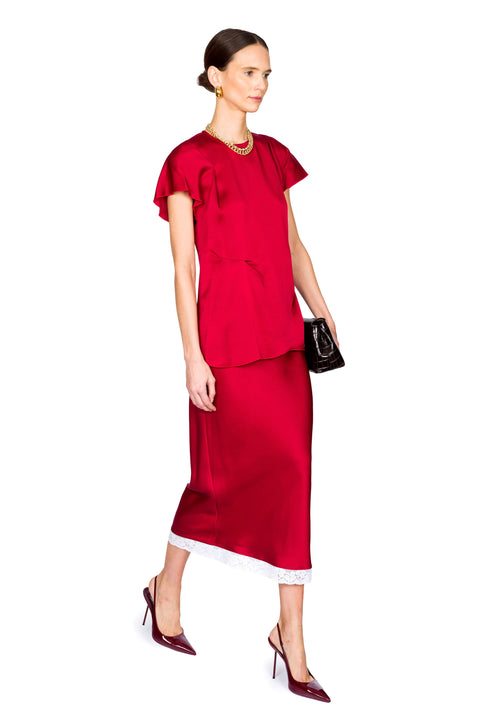 Lace Trim Slip Skirt