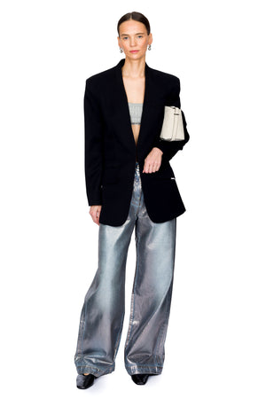 Long Metallic Denim