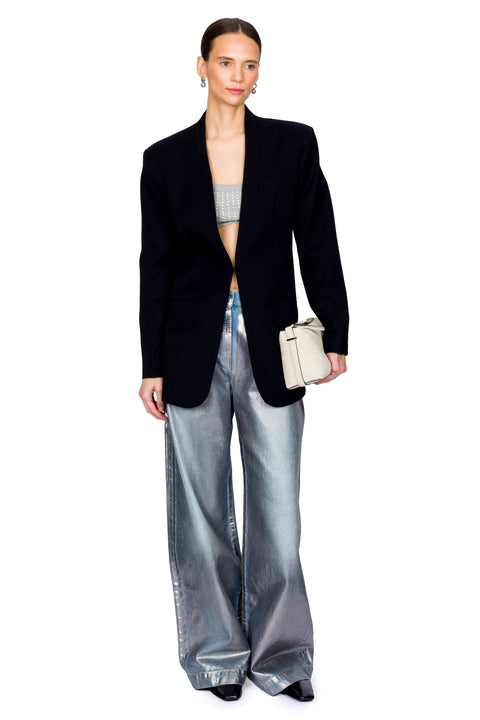 Long Metallic Denim
