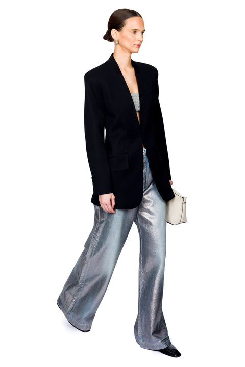 Long Metallic Denim