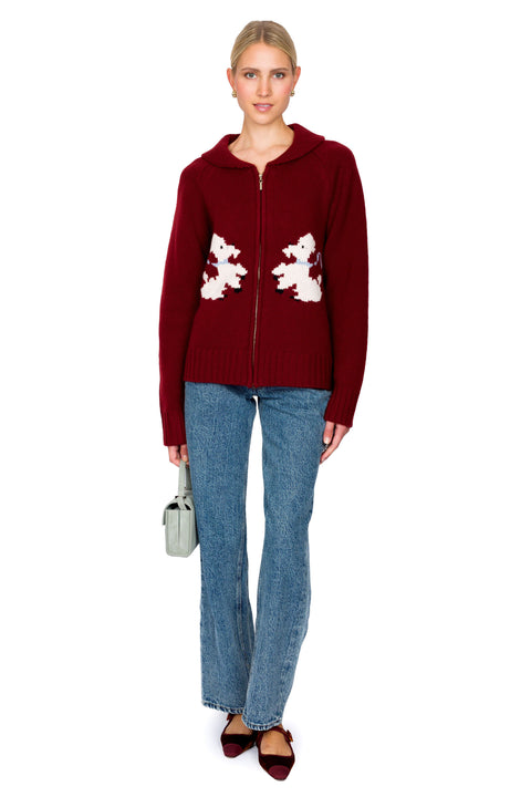 Wellington Poodle Zip-Up Sweater