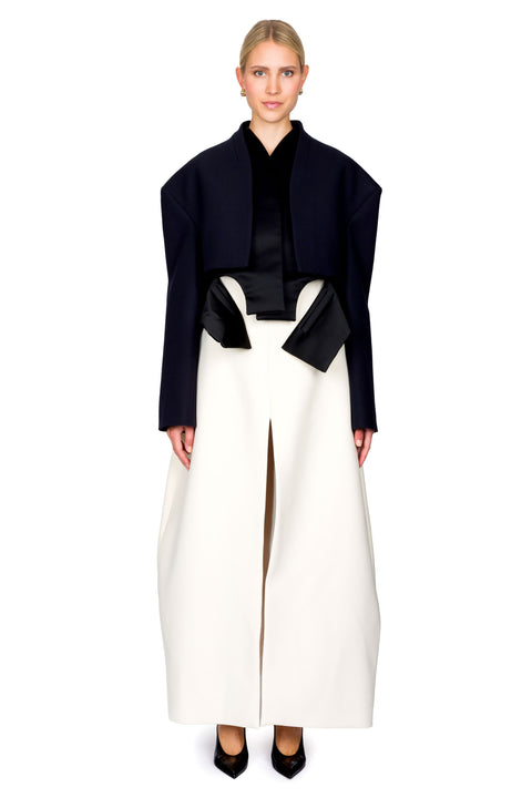 Oversized Cropped Jacket With Vest Insert