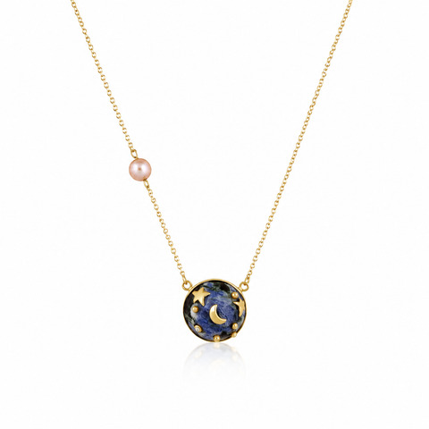 Carved Stone Planet Necklace