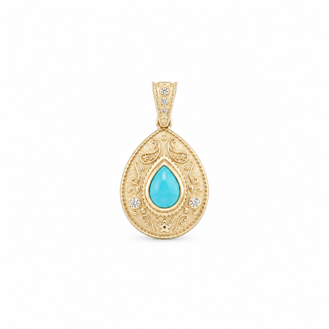 Southwestern Pear Charm Turquoise