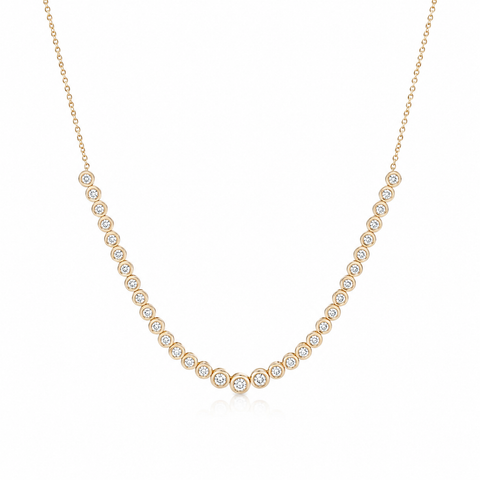 Graduated Diamond Pillow Necklace